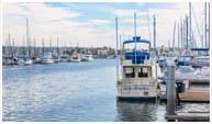boat sitting in marina