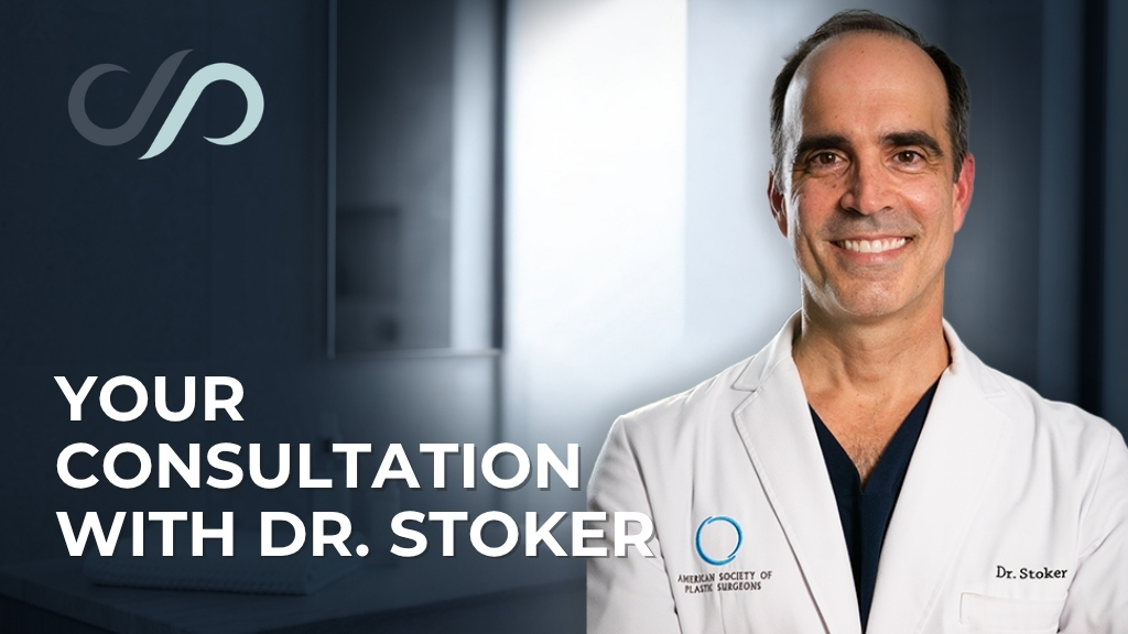 Dr. David Stoker in a white coat alongside text reading “Your Consultation With Dr. Stoker”