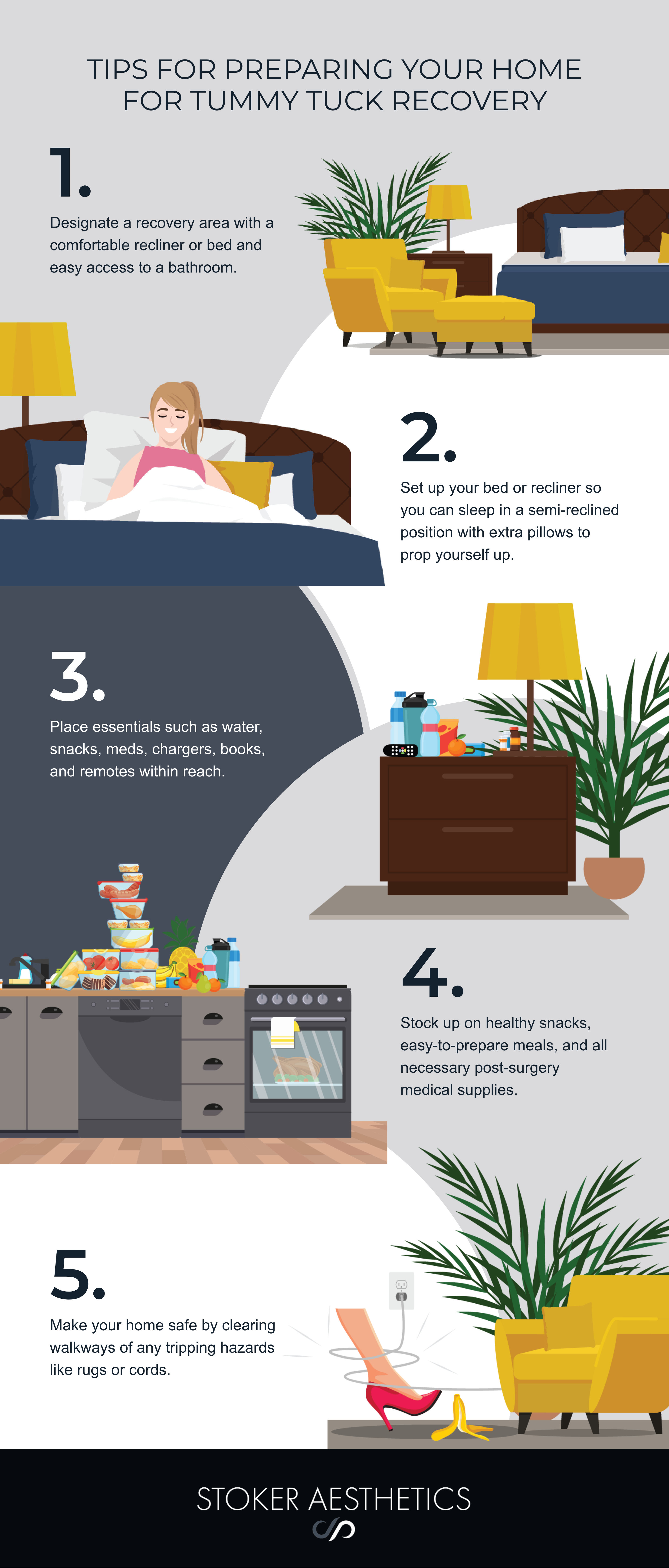 Tips for preparing your home for tummy tuck recovery (infographic)