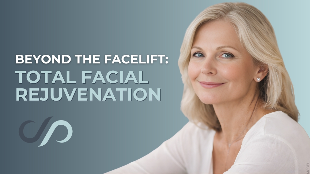 Woman smiling showcasing facelift results (model). "Beyond the Facelift: Total Facial Rejuvenation (Updated 2026)"