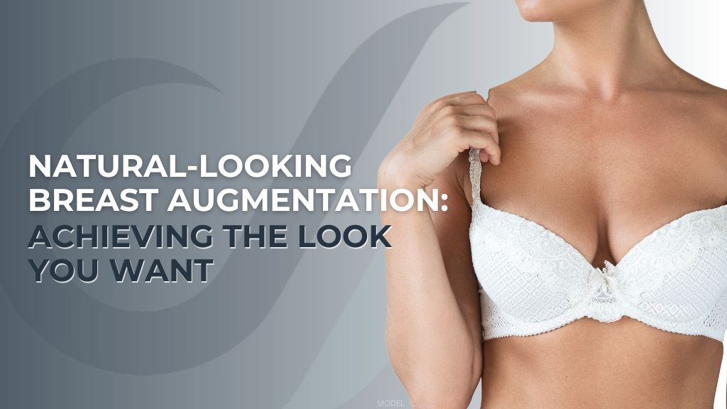 Woman wearing a white bra (model) with text that reads 'Achieving the Look You Want'
