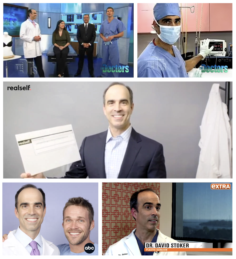 a collage of Dr. Stoker appearing on different tv shows