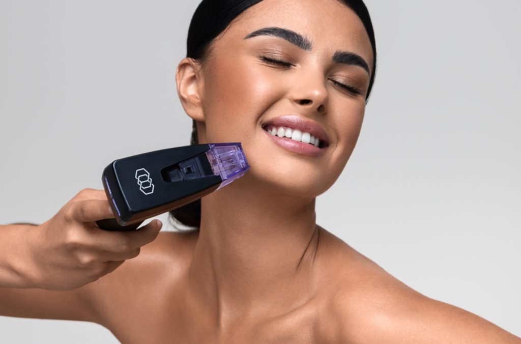 model using laser skin treatment