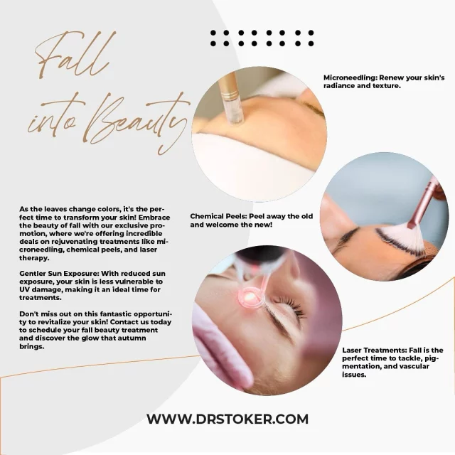 Fall Back Into Beauty 🍂💫🍁 // #medspa #co2laser #chemicalpeel 

✨Microneedling
✨Chemical Peels
✨Laser Treatment

🪄Fall and winter are the best times for microneedling, chemical peels, and laser treatments because lower UV exposure supports safer healing and better results. These treatments boost collagen, smooth texture, fade fine lines and scars, exfoliate damaged skin, and target pigmentation and redness to leave your complexion brighter, clearer, and more even than ever.

👋BOOK NOW | In-office or virtual appointments by sending your name, number, and email to the DM. 

📲 CALL US | questions regarding treatment: (310) 300-1779

📩Email: Info@drstoker.com

🛍 SHOP SKINCARE | Link in bio 🔗

COMMENT BELOW 🔽
.
.
.
.
#dermalfiller #botox #beauty #antiaging #aesthetics #fillers #undereyefiller #dermalfiller #medicalspa #juvederm #skin #lipfiller #injectables #plasticsurgery #facial #cheekfiller #lips #esthetician #aestheticsexpert #facials #dermalfillers #selfcare #microneedling #dysport #bodycontouring #restylane #laser #skincareroutine